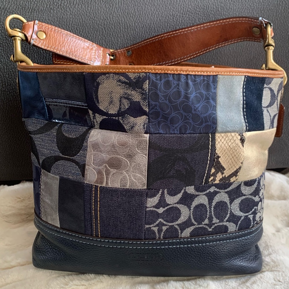 Coach Indigo Denim Patchwork Tote